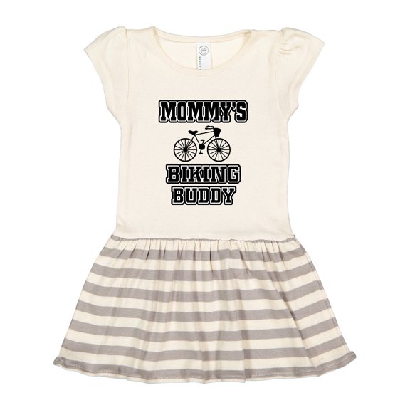 Inktastic Mommys Biking Buddy Gift Toddler Girl Dress