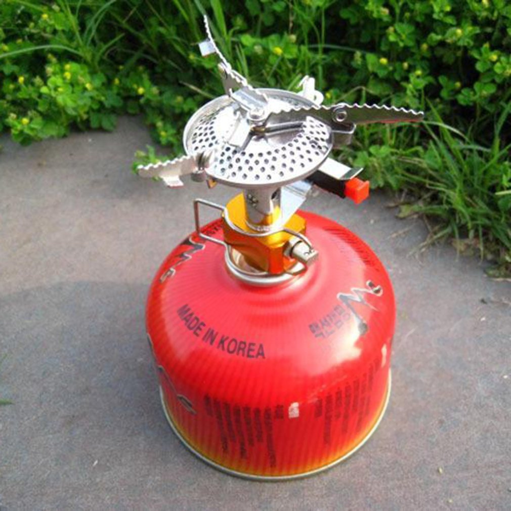 Outdoor Picnic Butane Gas Burner Portable Camping Mini Steel Stove Case