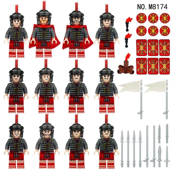 Medieval Roman Soldiers Army Custom 12 Minifigures Set 8174