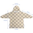 thumbnail image 7 of Beige Gray Checkerboard Checkered Pattern Blanket Hoodies for Kids 6-13YR Oversize Wearable Blanket Hoodies for Boys Girls Teens, 7 of 7