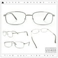 thumbnail image 2 of Mens Classic Narrow Rectangle Clear Lens Fashion Eyeglasses Silver, 2 of 8