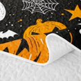 thumbnail image 5 of Homewish Halloween Pumpkin Ghost Twin Quilt Set, Witch Hat Bat Twin Coverlet Set, Black Orange, 2 Pieces 1 Bedspread and 1 Pillowcase, 5 of 7