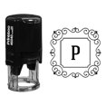 thumbnail image 1 of Printtoo P Alphabet Monogram Initial Square Swirl Border R-40 Self Inking Rubber Stamp Office Stationary, 1 of 3