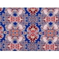 thumbnail image 2 of Zelouf Pitra Paisley On Mink Brushed Single Spandex  , Sewing, DIY, Crafts Fabric by the Yard, 436 Cobalt/rust, 3 Yard, 2 of 2