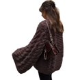 thumbnail image 5 of Women Oversized Sweater Chunky Cable Knit Sweater Knitted Sweater Pullover Trendy Fall Essentials Dark Coffee S, 5 of 9