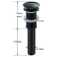 thumbnail image 2 of Tapón de desagüe emergente para lavabo, válvula de desagüe para lavabo, baño, negro, 22,5 x 6,6 cm TUNC Sencillez, 2 of 2