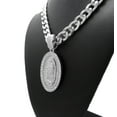 thumbnail image 3 of iJewelry2 Silver Tone Virgin Mary Oval Pendant Clear Crystals Encrusted Cuban Chain Necklace 24'', 3 of 3