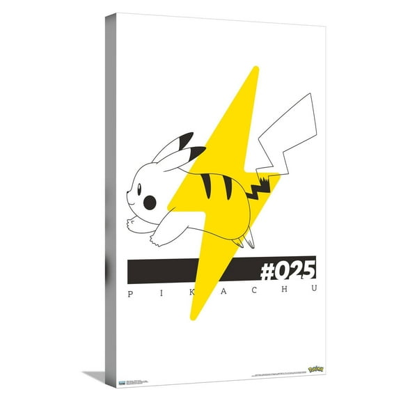 Pokémon - Pikachu Line 25 Canvas Wall Poster, 14.725" x 22.375"