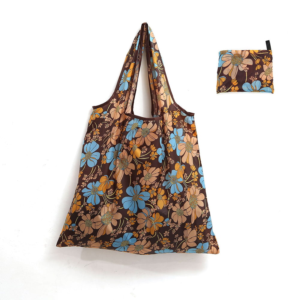 Portable Waterproof Reusable Bag Foldable Fabric Ripstop Shopping Shoulder Bags 