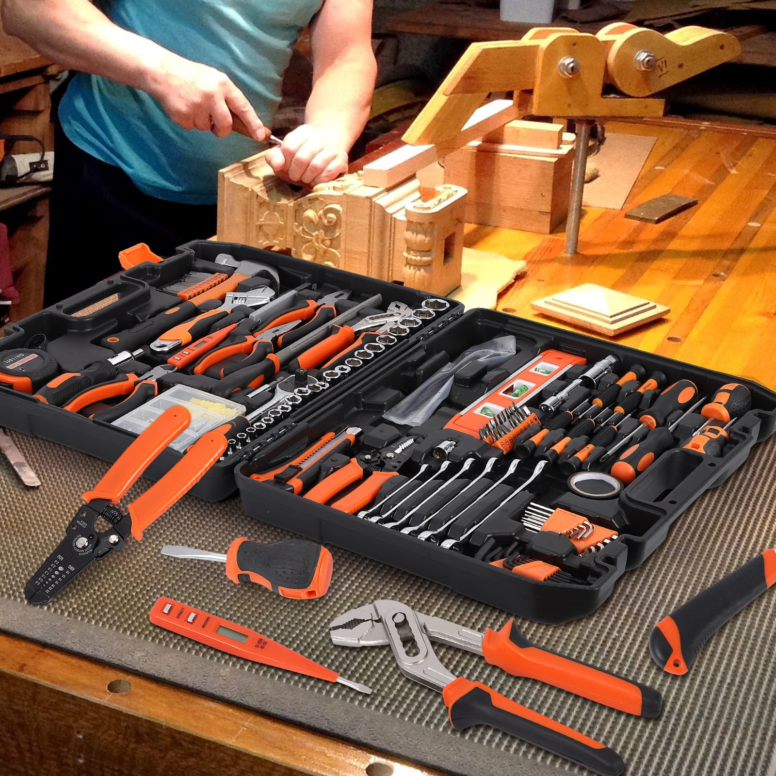 Garvee 236 Piece Tool Set, Auto Repair Tool Combination Package, Socket Wrench Mixed Tool Set Hand Tool Kit with Plastic Toolbox Storage Case, Complete Household Tool Box with Essential Tools