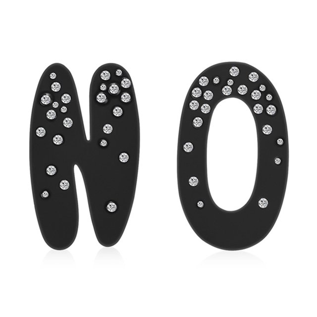Pendientes de tuerca 3D para mujer y niña, decoración de accesorios de joyería, decoración (negro)