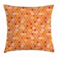 thumbnail image 1 of Bee Throw Pillow Cushion Cover, Pixel Inspired Hexagon Honeycomb Texture with Gradient Orange Shades Geometry Theme, Decorative Square Accent Pillow Case, 16 X 16 Inches, Multicolor, by Ambesonne, 1 of 2