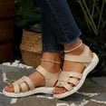 thumbnail image 2 of hopeusnice Women's Sandal Plus Size Available Thick Sole Comfortable Wear Fashionable Design For Various Foot Sizes Beige 36, 2 of 9
