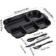thumbnail image 3 of Platos Divididos con Bandeja | Bandeja de Plástico de 5 Secciones para Restaurantes, Fiestas y Cocinas | Apta para Microondas y Lavavajillas | Negra | 32,5 X 22 X 4 Cm | Reutilizable y Apilable | Ide, 3 of 6