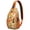 Apple, variant on Boho Summer Beach Sling Backpack with Hawaiian Floral, Jungle Leaves, Palm Leaf Pattern, Vibrant Botanical Tropical Print for Travel