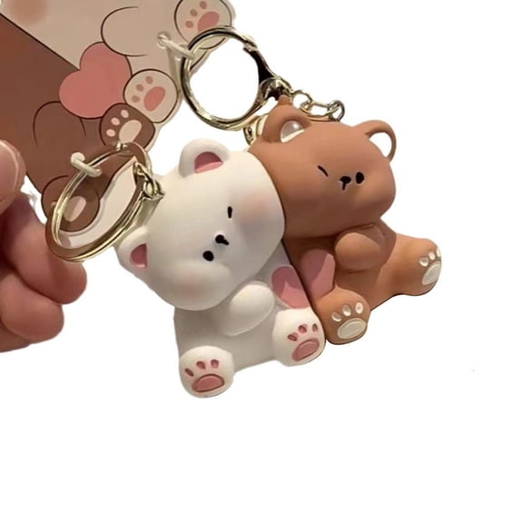 Osdhezcn Cartoon Bear Couple Magnetic Keychains Resin Love Gift for Friend and Lovers