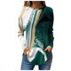 thumbnail image 1 of Camisetas para mujer SCZ Otoño Casual Manga Larga Sudadera Retro Impresión Verde Oscuro Talla L, 1 of 5