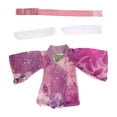 thumbnail image 3 of Ropa de kimono femenina a escala 1/12, ropa hecha a mano, figura de acción de moda. Púrpura, 3 of 9