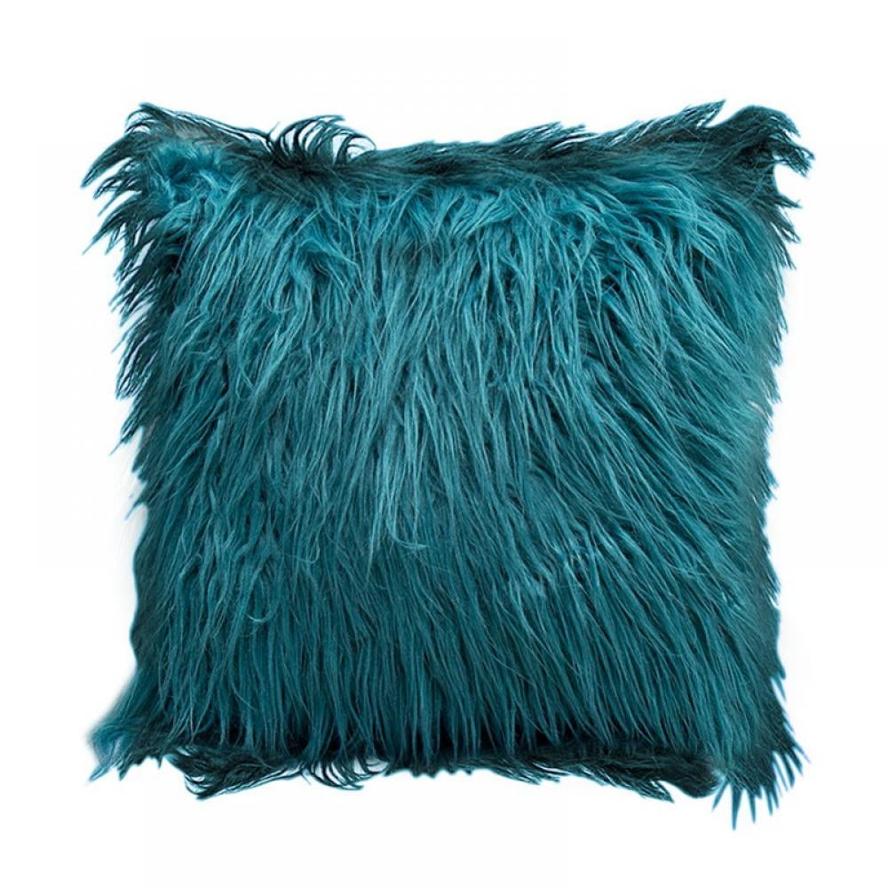 Greyghost Faux Fur Throw Pillow Cover Fuzzy Plush Cushion Covers Luxury Soft Decorative Square Pillowcase for Bed Sofa Couch Walmart