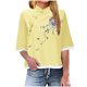 thumbnail image 1 of Mujeres Camisetas Sueltas Ajuste Más Tamaño Cuello en V Manga Corta Ropa de Cama Superior, Ligero Color Sólido Blusa Casual, Desgaste de Verano Transpirable, Tops de Túnica para las Mujeres Sueltas Aj, 1 of 5