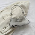 thumbnail image 3 of Bolso De Hombro Bolso de hombro para mujer Bolsos Moda Brillante PU Sólido Bolsos para axilas (Plata), 3 of 8