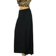 thumbnail image 2 of Bimba Women Black Long Skirt with 2 Slits Stretch Spandex Fabric Bohemian Style, 2 of 6