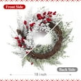 thumbnail image 3 of Ataucjin 18" Artificial Christmas Wreath Snow Flocked White Winter Wreath With Pine Cones Berries Apples Christmas Decoration For Front Door Fireplace Table Centerpiece Home, 3 of 7