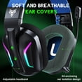 thumbnail image 2 of Vakedy Wireless Gaming Headset, 2.4GHz Wireless & Bluetooth Headphones with Noise Canceling Microphone, 60 Hour Playtime, 23ms Sync Latency for PS5 PS4 PC Switch Mac Phone, Blue, 2 of 8