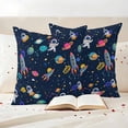 thumbnail image 3 of Outdoor Pillow Covers Pack of 2, Space Planet Cartoon Rocket Waterproof Throw Pillowcase Cushion Cases, Stars and Moon on Black Decorative Pillow Cover for Couch Sofa Home Bed Patio, 3 of 9