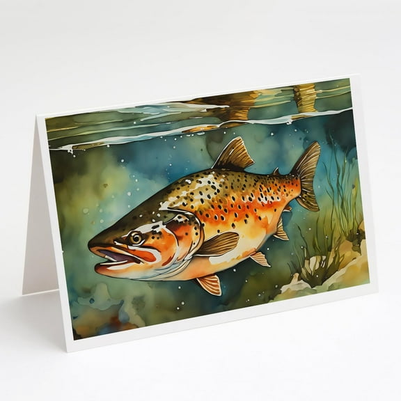 Brown Trout Greeting Cards Pack of 8 7 in x 5 in
