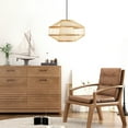 thumbnail image 2 of 1 Light Natural Chandelier 9 inch Pendant Lamp Hanging Light Fixture with Shade, 2 of 7