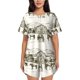 thumbnail image 1 of Balery Horses Grazing On Meadow Conjunto de Pijama para Mujer con Estampado, Dos Piezas de Manga Corta y Shorts, Ropa de Dormir Suave con Cuello Redondo y Bolsillos-X-Large, 1 of 6