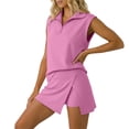 thumbnail image 4 of Shorts Sets for Women 2 Piece Matching Sets Fashion Sleeveless Zipper Romper Jumpsuit Outfit Summer Outfits for Women Casual Summer Streetwear, 4 of 9