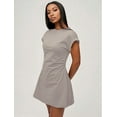 thumbnail image 5 of Women Summer T Shirt Dress Casual Cap Sleeve Loose Shift Mini Dresses Light Gray S, 5 of 7