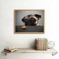 thumbnail image 2 of Animal Portrait Protograph Cute Pug Funny Pet Dog Looking at Bisquit Treat Picture Art Print Framed Poster Wall Decor 12x16 inch, 2 of 4