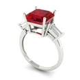 thumbnail image 2 of Three-Stone Engagement Ring for Women - 3ct Simulated Pink Tourmaline in 14K White Gold Promise Ring, 2 of 6