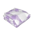 thumbnail image 3 of YFYANG Lightweight Warm Flannel Blanket, Purple Vintage Plaid Texture Throw Blanket for Bed, Sofa, Travel, Camping, 40"x30", 3 of 7