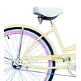 thumbnail image 4 of WonderWheels 26" Beach Cruiser Coaster Brake Stainless Steel Spokes One Piece Crank Alloy Pink Rims 36H W/ Fenders - Vanilla/ Pink, 4 of 5