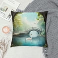 thumbnail image 2 of Chilfamy Swan in the Lake Indoor Outdoor Pillow Covers Square Pillow Cases 1PC Fall Decor for Couch Sofa 22x22in, 2 of 5