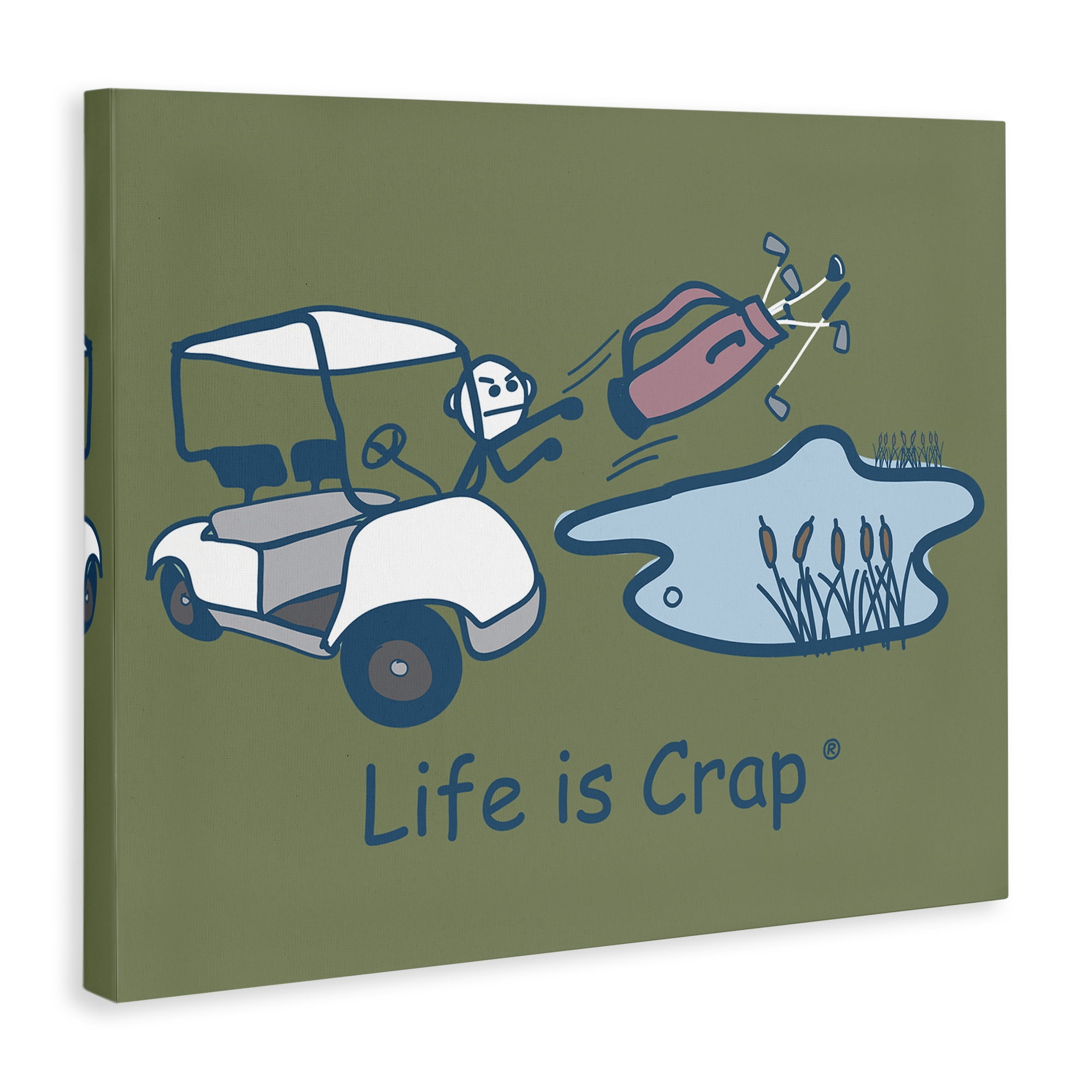 Stupell Industries Throwing Golf Clubs Novelty & Humor Painting Wrapped Canvas Art Print Wall Art, 20 x 16