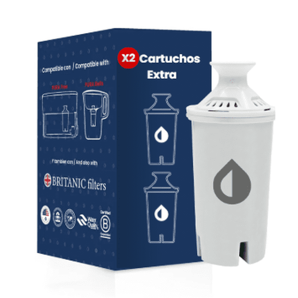 Pack X 2 Repuestos Mantenimiento Jarra Dispensador Filtro Color Blanco