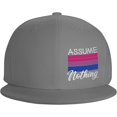 thumbnail image 2 of Hat LGBT Bi Pride Gifts Assume Nothing Bisexual Flag Trucker Hat Baseball Cap Men Women Cowboy hat Golf Dad Cap Black, 2 of 8
