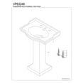 thumbnail image 3 of Kingston Brass VPB3248 Imperial 24-3/16" Ceramic Wall Mount Pedestal Sink (8-Inch, 3-Hole), White, 3 of 4
