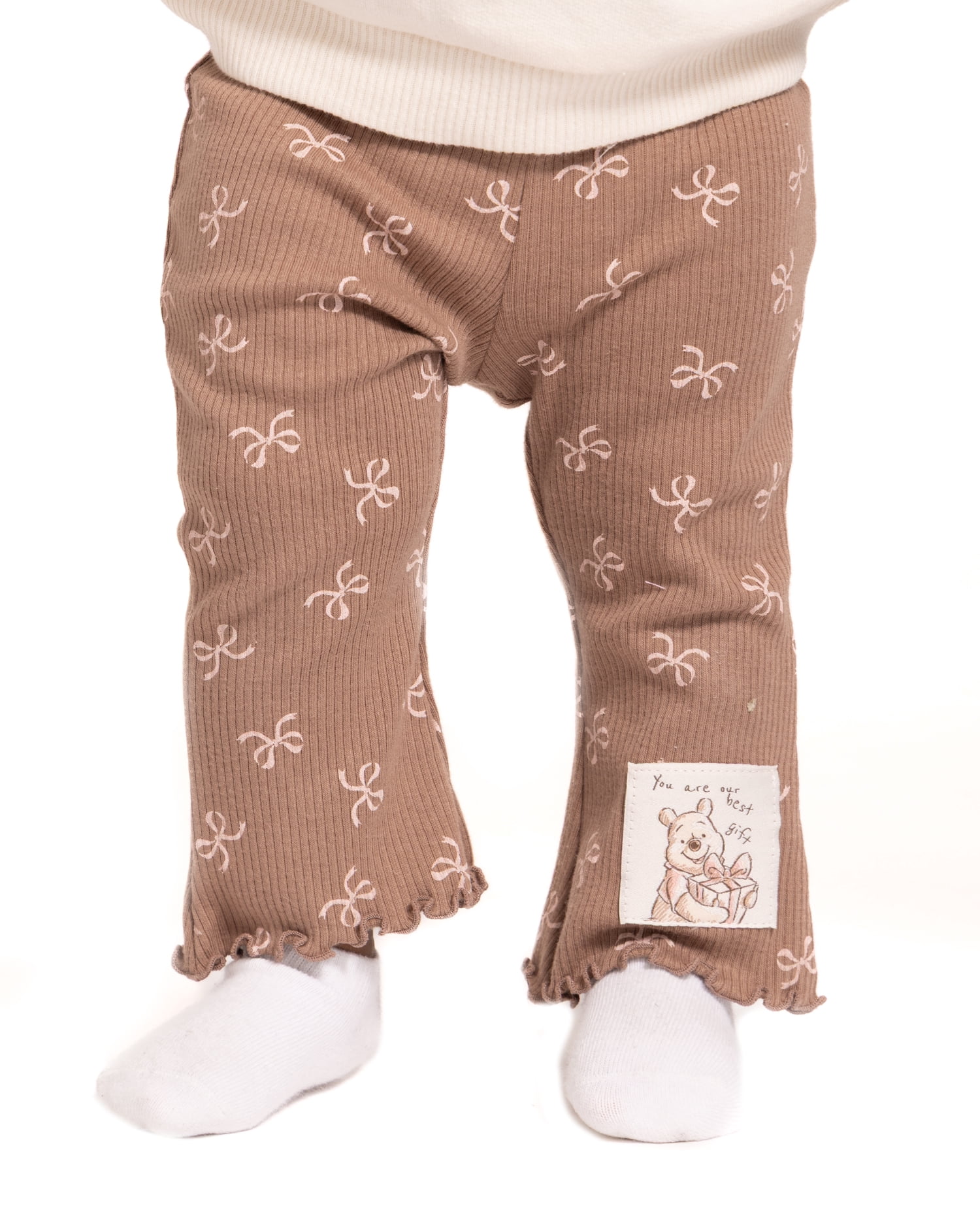 Winnie the Pooh Baby Girl's Crewneck Sweatshirt, Leggings and Headband, 3 Piece, Sizes 0/3M-24M