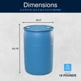 thumbnail image 3 of Bushman 55 Gallon Plastic Drum, Tight Head HDPE Storage Container with Closed Lid, Blue, 3 of 9