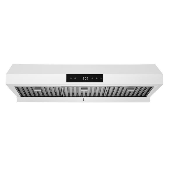 Hauslane Chef Series 36-Inch PS18 Under Cabinet Range Hood, Matte White Pro Performance Contemporary Design, Touch Screen, Dishwasher Safe Baffle Filters, Led Lamps, 3-Way Venting