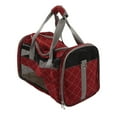 thumbnail image 1 of Pet Carrier, Dog Carrier Travel Bag High Elasticity PVC Collapsible Multi Grid Design Bite  Reflective Webbing  For Outdoor For Cat Wine Red,Grey, 1 of 8