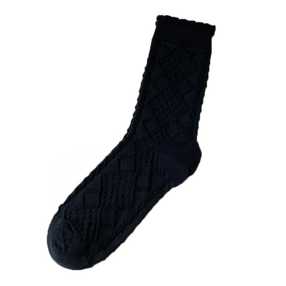iHPH7 Womens Ruffle Socks Cotton Crew Socks with Ruffles Frilly Socks Women Cute Gifts for Women Running Socks for Women Crew Black One Size
