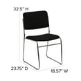 thumbnail image 6 of Flash Furniture 500 lb. Capacity Black Fabric High Density Stacking Chair with Chrome Sled Base, 6 of 12
