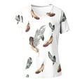 thumbnail image 4 of Summer Tops for Women Viikei Womens Short Sleeve Tops Plus Size Loose Fit Comfy Basic Tee Stylish V-Neck Modern Printing Graphic Tee for Womens Clothes for Spring Summer Women's Fashion T-shirt, 4 of 4